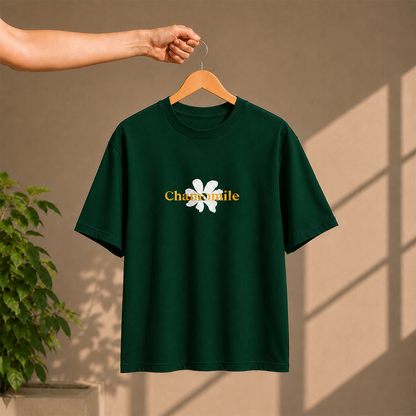 Chamomile Daisy Oversized T-Shirt | 240 GSM French Terry Cotton ⭐