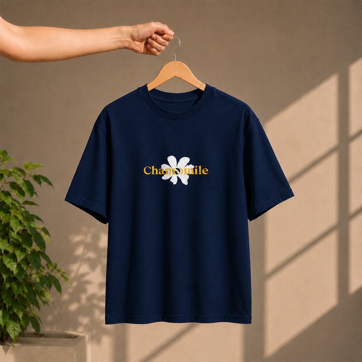 Chamomile Daisy Oversized T-Shirt | 240 GSM French Terry Cotton ⭐