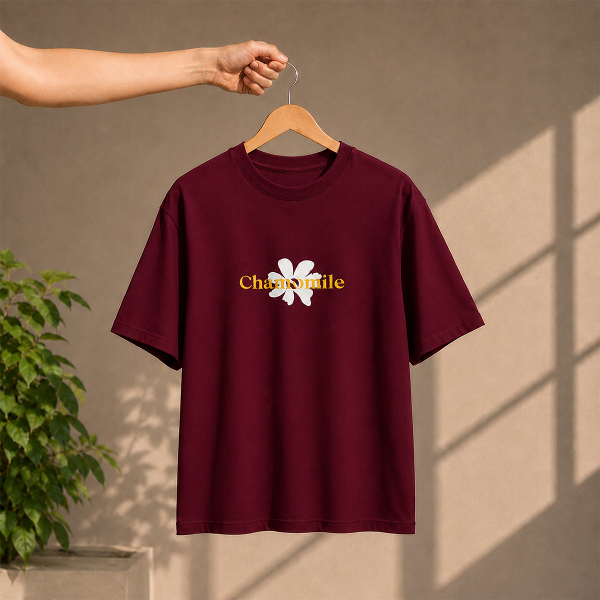Chamomile Daisy Oversized T-Shirt | 240 GSM French Terry Cotton ⭐