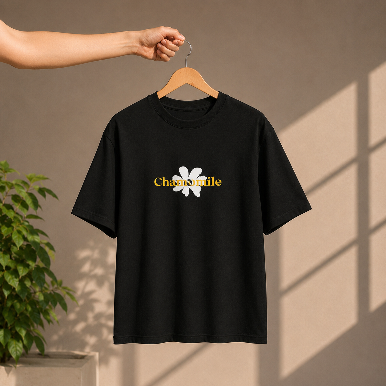 Chamomile Daisy Oversized T-Shirt | 240 GSM French Terry Cotton ⭐