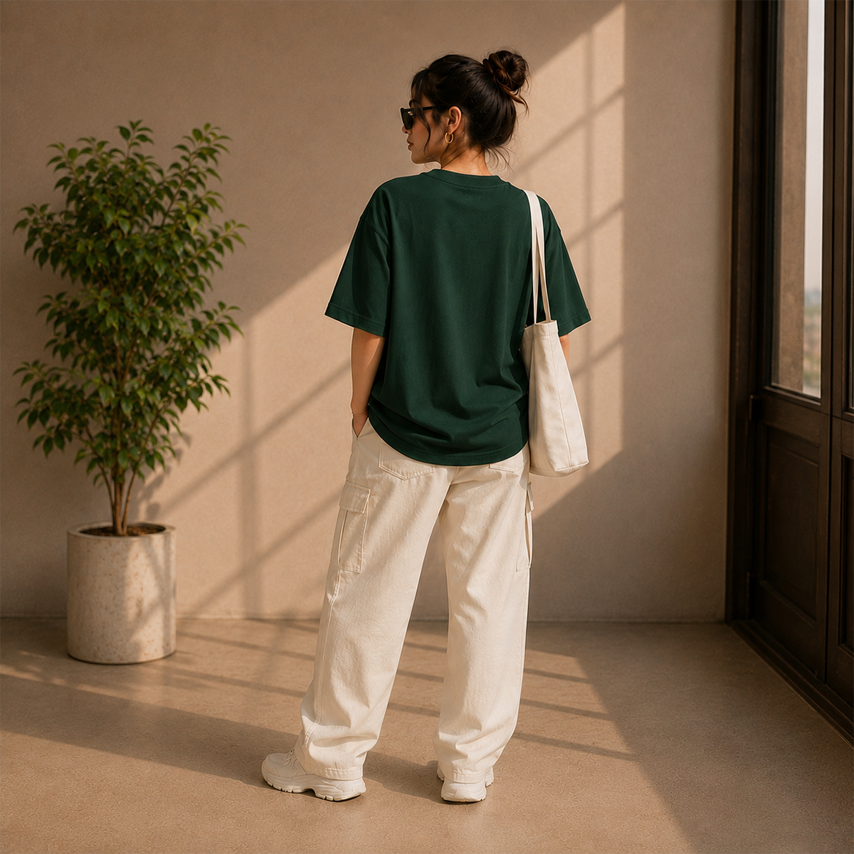 Daisy Bloom Oversized French Terry T-Shirt – 240 GSM