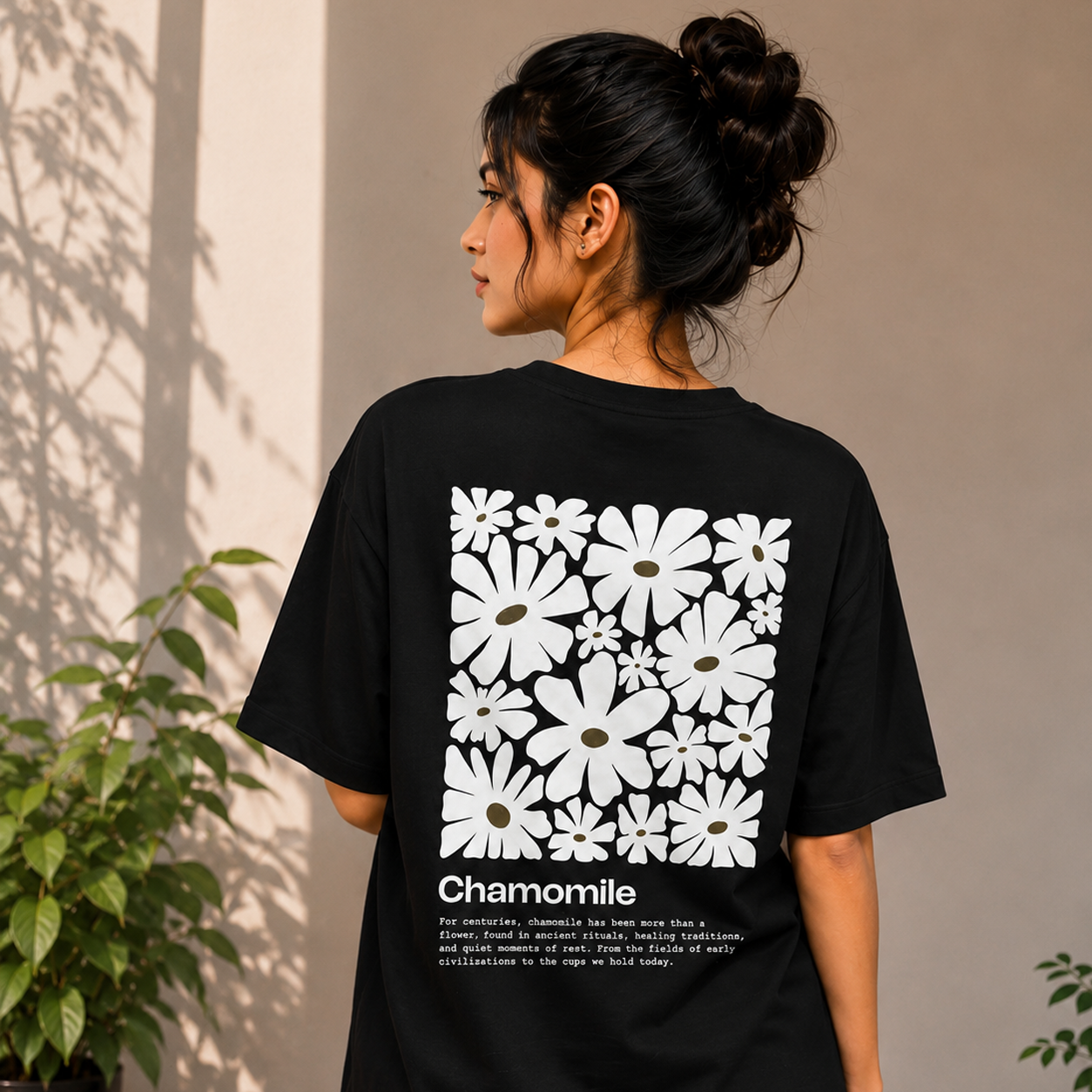 Chamomile Daisy Oversized T-Shirt | 240 GSM French Terry Cotton ⭐