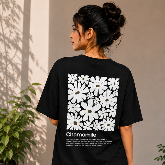 Chamomile Daisy Oversized T-Shirt | 240 GSM French Terry Cotton ⭐