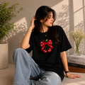 Cherry Bow Oversized French Terry T-Shirt – 240 GSM