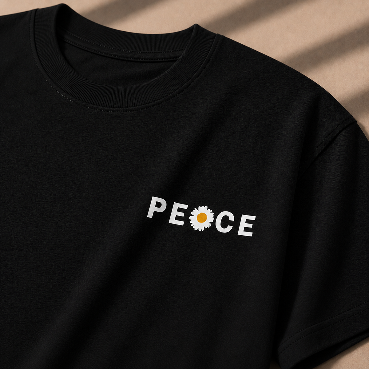 Peace Daisy Oversized French Terry T-Shirt – 240 GSM