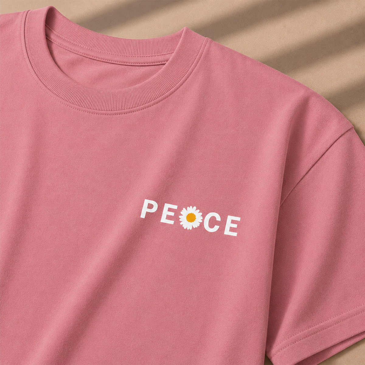 Peace Daisy Oversized French Terry T-Shirt – 240 GSM