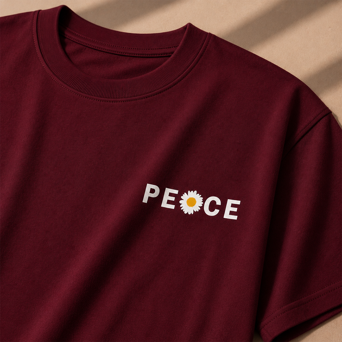 Peace Daisy Oversized French Terry T-Shirt – 240 GSM