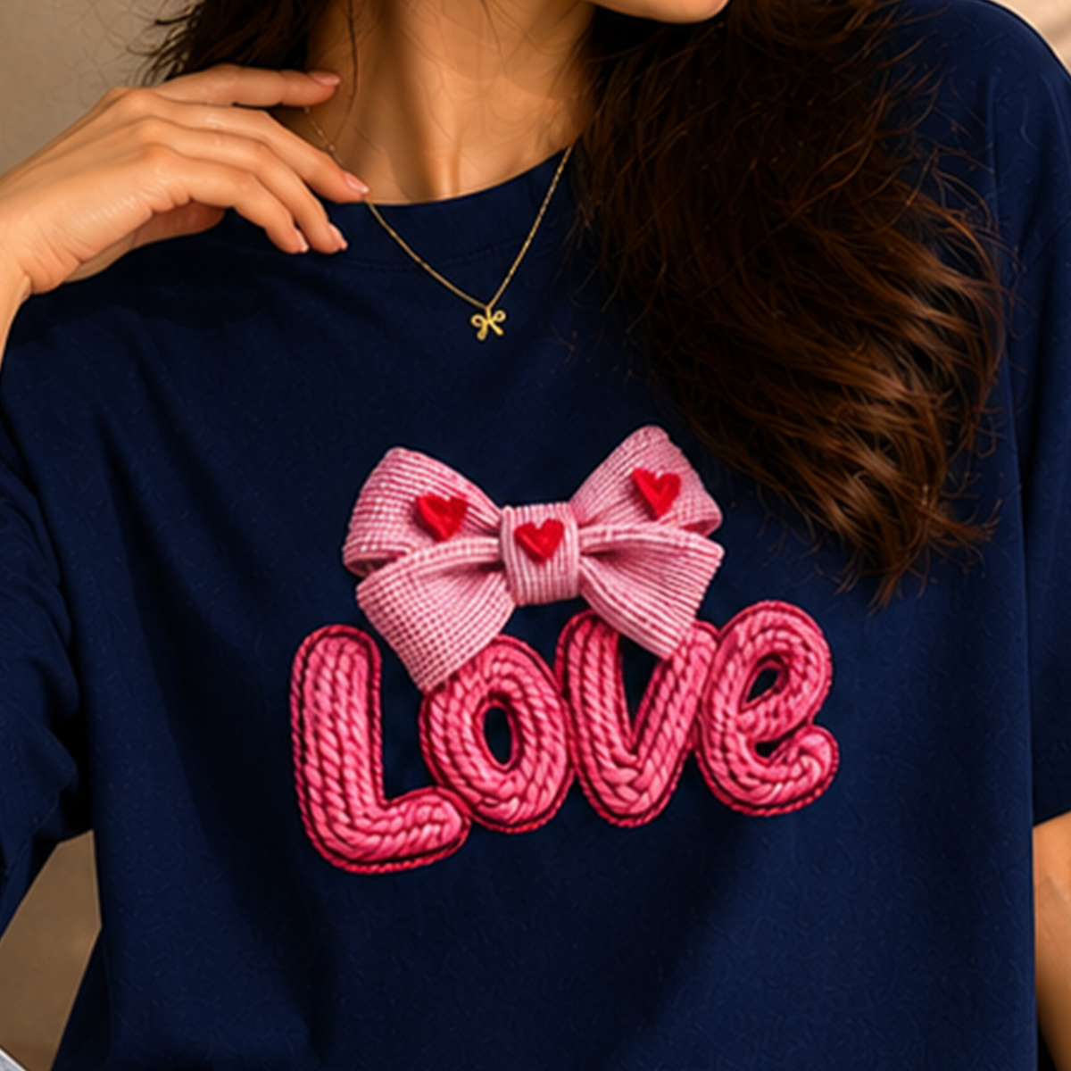 Love Bow Oversized T-Shirt – Premium French Terry