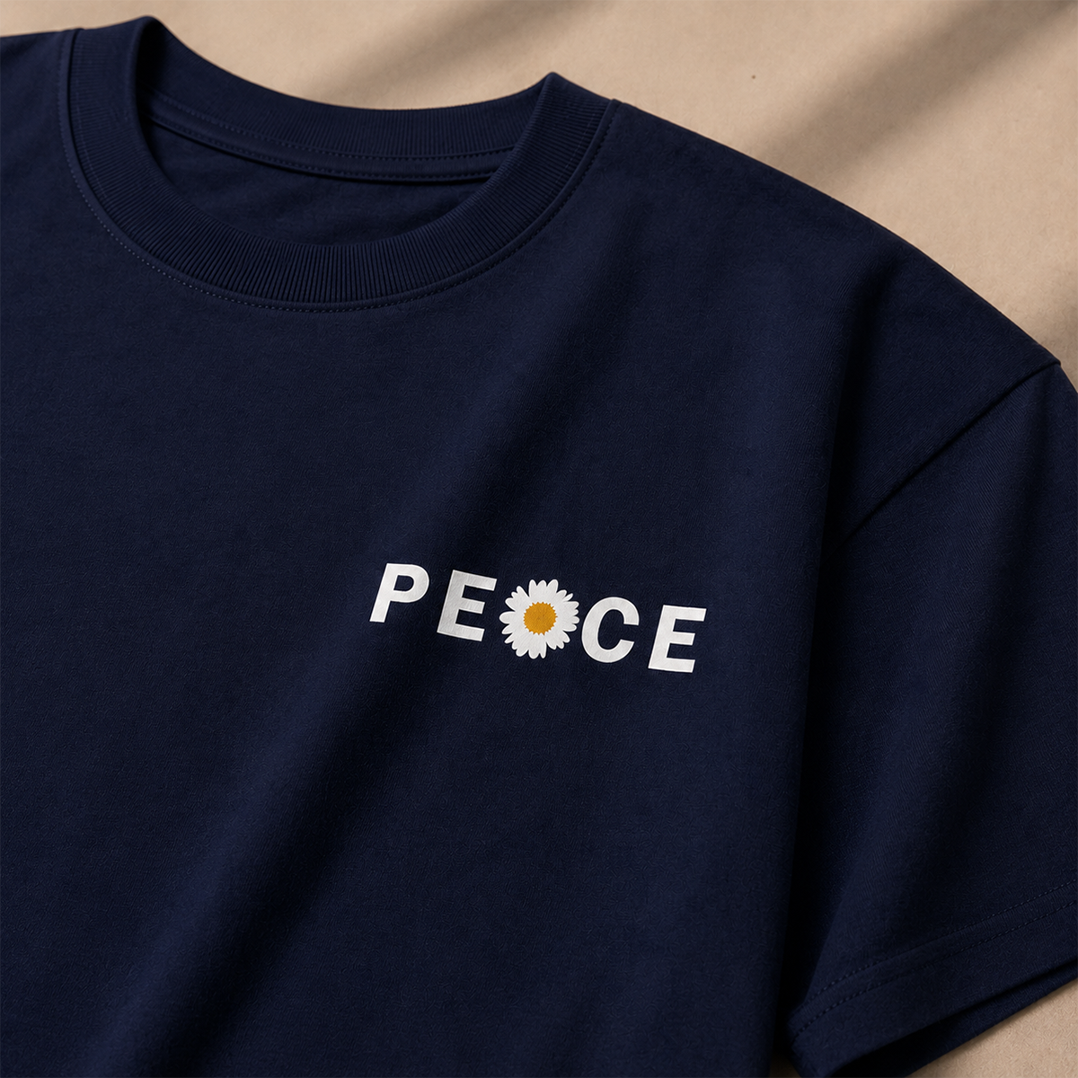 Peace Daisy Oversized French Terry T-Shirt – 240 GSM
