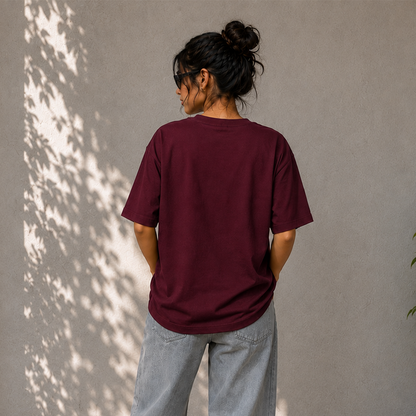 Peace Daisy Oversized French Terry T-Shirt – 240 GSM