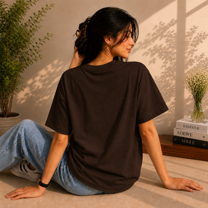 Cherry Bow Oversized French Terry T-Shirt – 240 GSM
