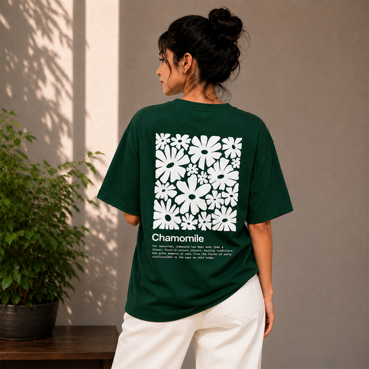 Chamomile Daisy Oversized T-Shirt | 240 GSM French Terry Cotton ⭐